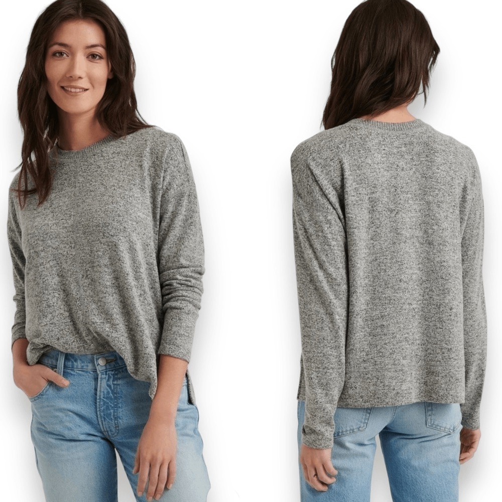 #19 Lucky Brand Womens Long Sleeves Cozy Crewneck Sweatshirt Top Heather Grey XL